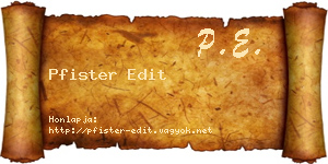 Pfister Edit névjegykártya